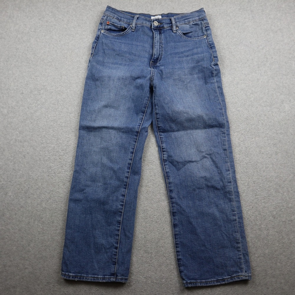 Hudson Jeans Womens 28 Noa Midrise Straight Crop Blue Denim Stretch Pants
